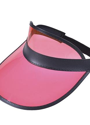 Женский пластиковый прозрачный козырёк 10206 красный красный