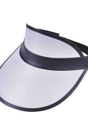 Жіночий пластиковий прозорий козирок 10206 червоний білий матовий