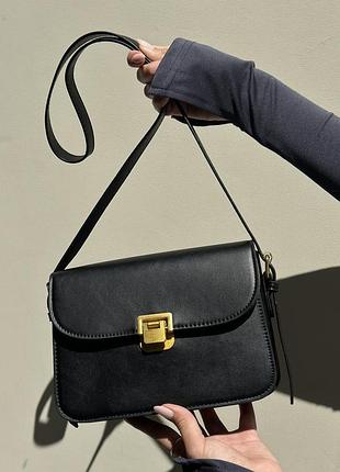 Женская темно коричневая сумочка 8015 8018 кросс-боди черный