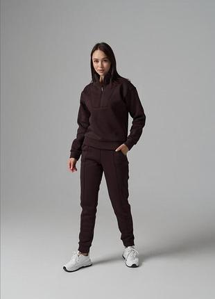 Костюм на флісі теплий коричневий розмір хс-с ptaha