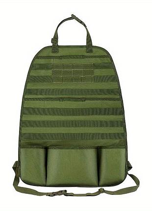 Тактический органайзер черный для спинки автомобильного сиденья олива