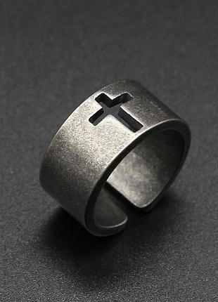 Стальное кольцо, перстень для мужчин crosser 18 из медицинской нержавеющей стали с крестом limited edition 23