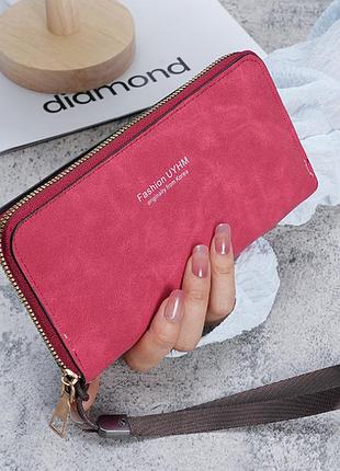 Женский кошелек клатч на молнии, яркий кошелек-клатч для девушек красный