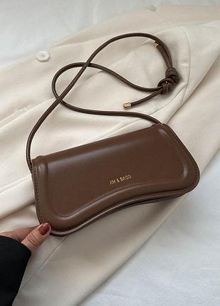 Жіноча сумка багет коричнева