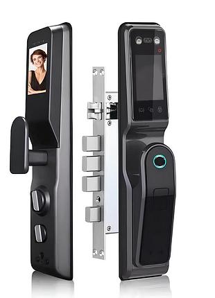 Електронний дверний замок navicat ef20-p з підтримкою програми tuya камерою і face id grey