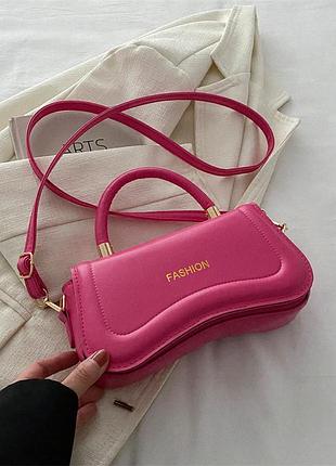 Сумочка жіноча fashion 8414 крос-боді чорного кольору рожевий