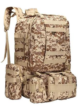 Рюкзак a08 тактичний військовий 65л койот піксель пісочний