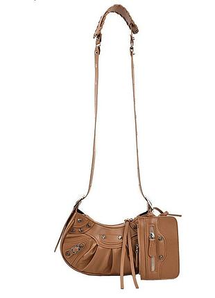 Сумочка жіноча 10270 кросбоді чорного кольору бежевий