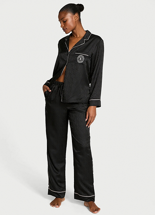 Піжама жіноча victoria's secret glazed satin long pajama set сатинова xs s m оригінал