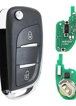 Выкидной ключ peugeot 2 кнопки, корпус под чип, ниша ce0523, hu83, new, автоключ