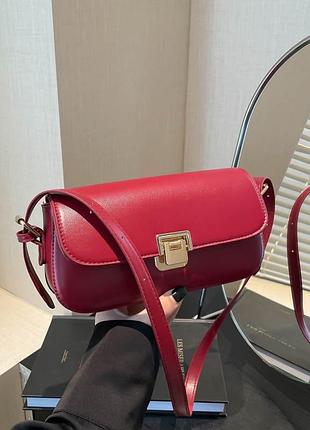 Жіноча сумка 6067 багет червона