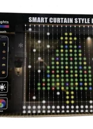 Гирлянда-штора smart sfk-07 app bluetooth usb 10116, 2х2 м, с пультом ду, разноцветная