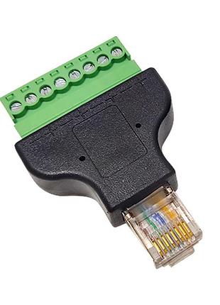 Переходник rj45 8p8c витая пара папа разъем на клеммники 8pin адаптер сетевой кабель