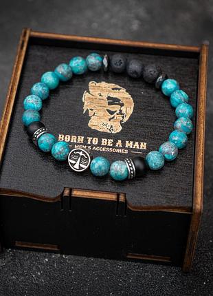 Браслет для чоловіків зі знаком зодіаку скорпіон натурального каміння терезі