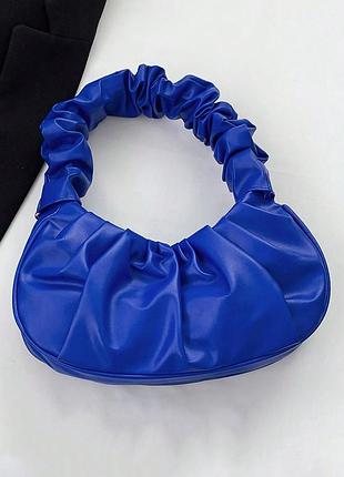 Сумочка женская 6072 багет черного цвета синий