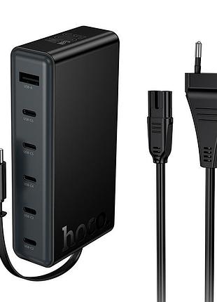 Адаптер мережевий hoco c151a usb, 6type-c, qc, чорний