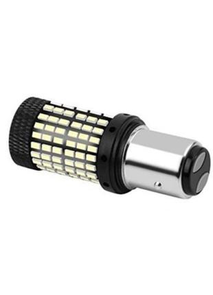 Led лампа 1157 bay15d p21, 144 smd 2814, белый свет, 1600 лм, 12в, алюминиевый корпус