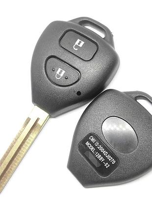 Ключ-заготовка toyota, корпус под чип, 2 кнопки, автоключ toy43, смарт корпус