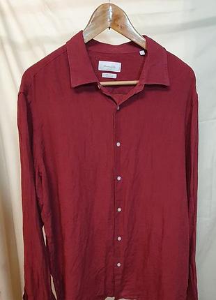 Мужская льняная рубашка massimo dutti размер xxl