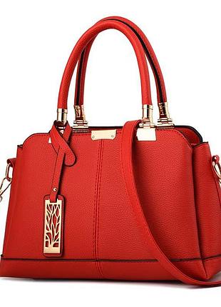 Сумочка жіноча 001 крос-боді чорного кольору червоний