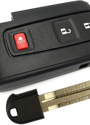 Заготовка ключа зажигания toyota prius 3 кнопки, корпус под чип, лезвие toy43, для 2-го поколения