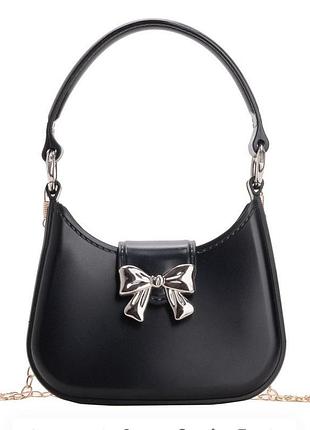 Дитяча невелика сумочка 10591 крос-боді на ланцюжку рожева чорний