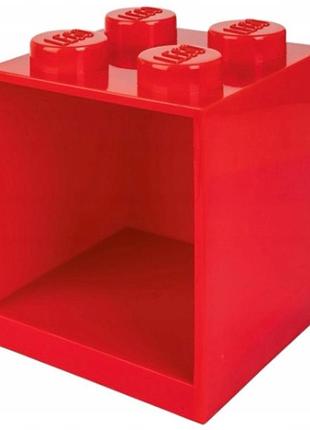 Настенная полка lego в форме кубика dk-285 red