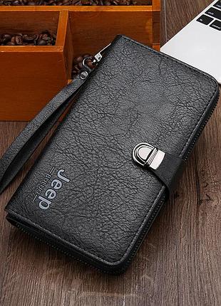 Чоловічий клатч барсетка jeep, великий гаманець клатч джип