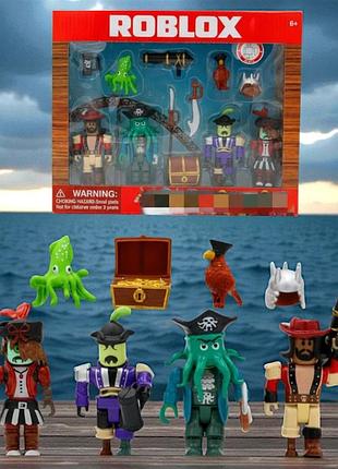 Набір ігрових фігурок roblox у коробці восьминіг пірат, ігрові фігурки герої роблокс 8 шт