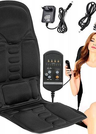 Массажная накидка на кресло с подогревом, 8 режимов, с дистанционным управлением, для дома и авто