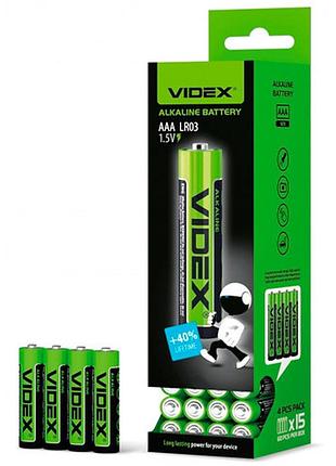 Батарейка videx aaa lr03 alkaline 1.5в — надійні щелочні батарейки для пультів, іграшок, годинників та техніки