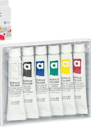 Набір акрилових фарб "art ranger acryliс" pa31.06012a 12 мл 6 кольорів
