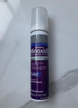 Женский миноксидил пена kirkland foam, для густоты и роста, 1 флакон (на 2 месяца)