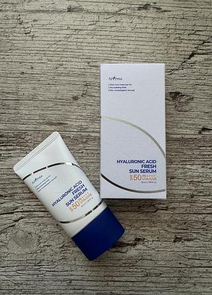 Сонцезахисний серум isntree hyaluronic acid fresh sun serum spf 50+ pa++++