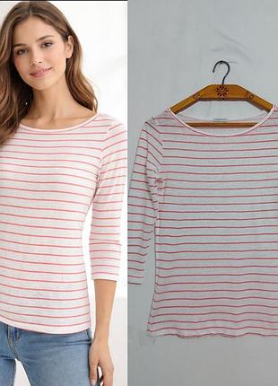 Льняной свитер, реглан тельняшка в полоску  stile benetton pure linen