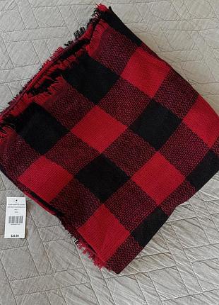Новий жіночий великий шарф червоний в клітинку. шарф з біркою