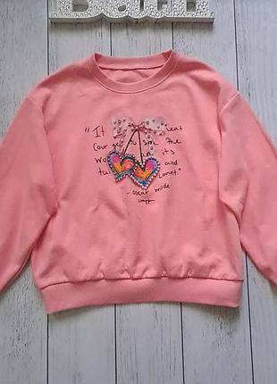 Свитшот розовый на девочку 12-13 лет
