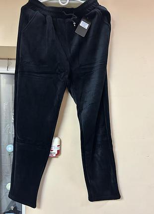 Теплі велюрові жіночі штани на хутрі якість