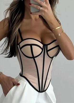 Корсет корсетний топ з кісточками і push up