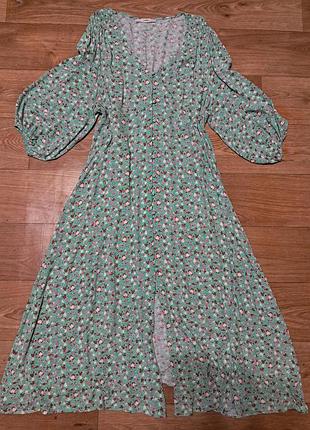 Вискозное платье в цветы 56 размер