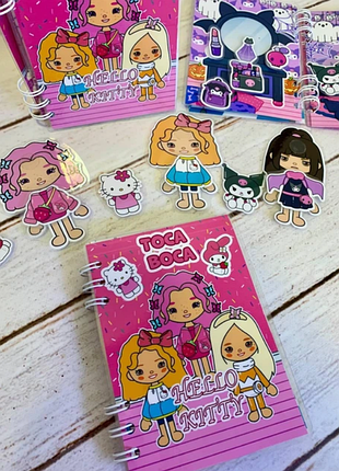Развивающая книга альбом липучки мини дом тока бокаhello kitty
