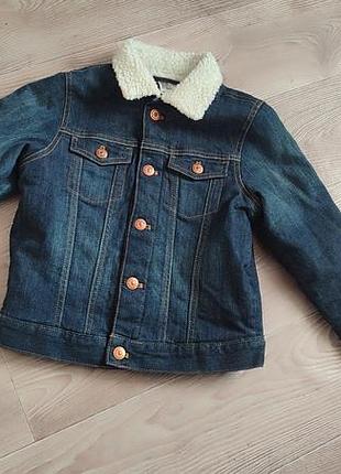 Теплий джинсовий піджак h&m 6-7