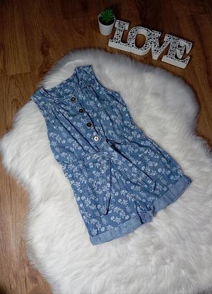 Джинсовый летний комбинезон шортами на 4-5 лет