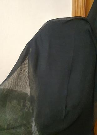 Шаль женская черная тонкая с одной стороны с легким,ледь заметным люрексом 80×220см