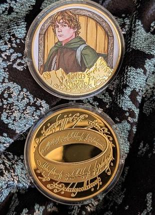 Монета вологелін кілець-божет сем штиген the lord of the rings кільце всеволоження samwise gamgee hobbit sam медаль золота монетка двоф хоббіт
