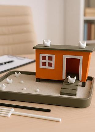 Дитячий дзен сад курятник | сенсорна іграшка з піском, курочками та яйцями | антистрес для дітей