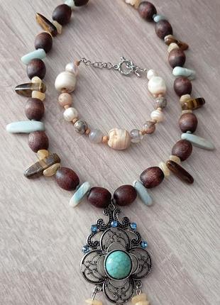 Намисто та браслет бохо.