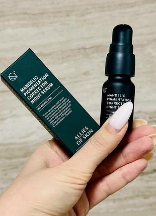 Нічна сироватка з кислотами allies of skin mandelic pigmentation corrector night serum