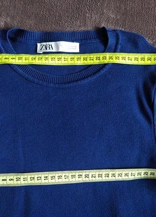 Синій плотний укорочений світер топ, кофточка, джемпер р.м, zara, бангладеш 5