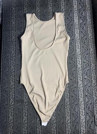 Боді бежевий в рубчик розмір с-м